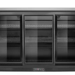 Barová chladnička s 3 posuvnými dverami, Arktic, 308L, Čierna, 220-240V/160W, 1350x520x(H)865mm