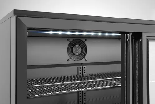 Barová chladnička s 3 posuvnými dverami, Arktic, 308L, Čierna, 220-240V/160W, 1350x520x(H)865mm – Obrázok 4