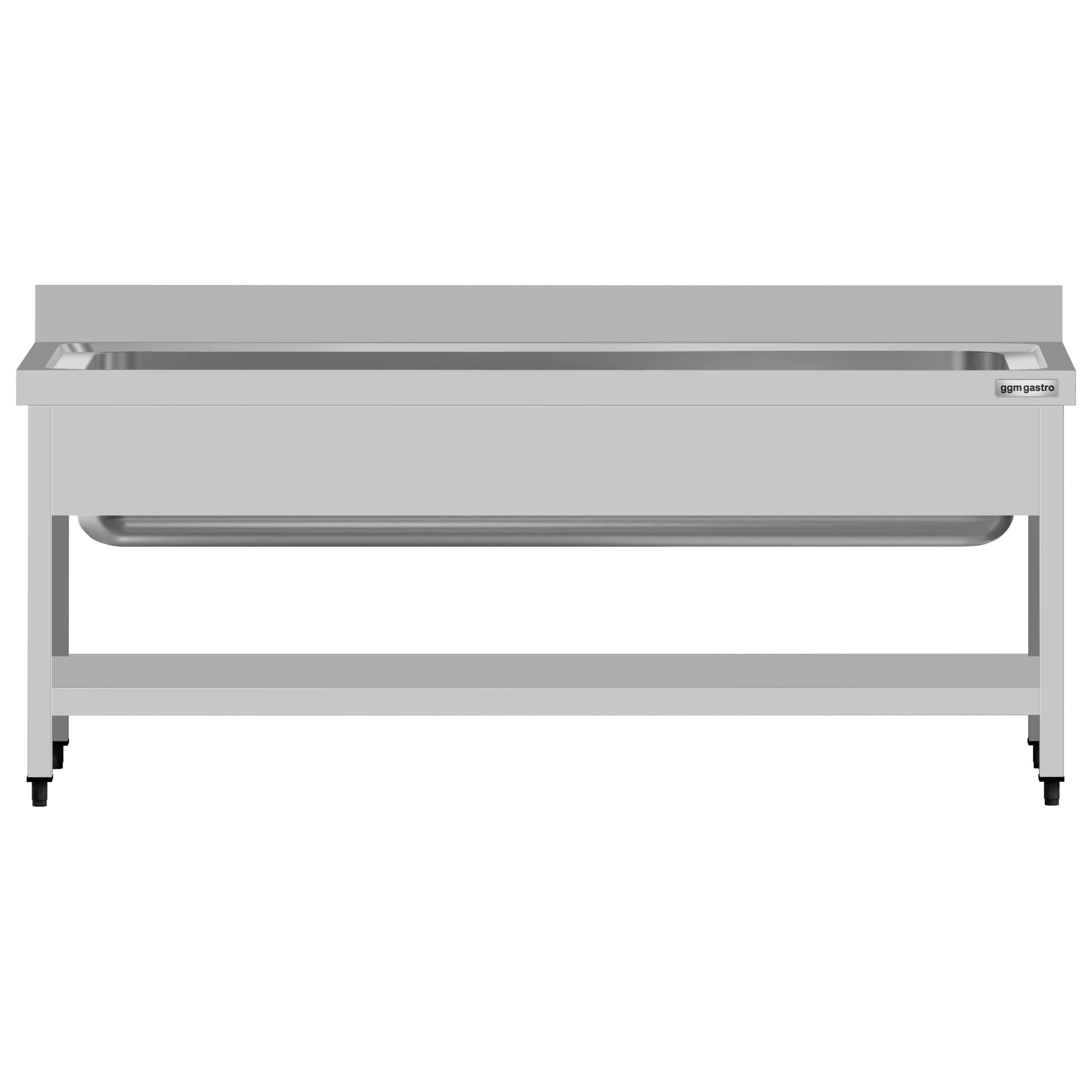 Nerezový komerčný drez ECO - 1800x700 mm - so spodnou poličkou a jednou misou - s nadstavcom – Obrázok 3