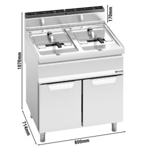 Plynová dvojitá fritéza – 15 + 15 litrov – 25,4 kW