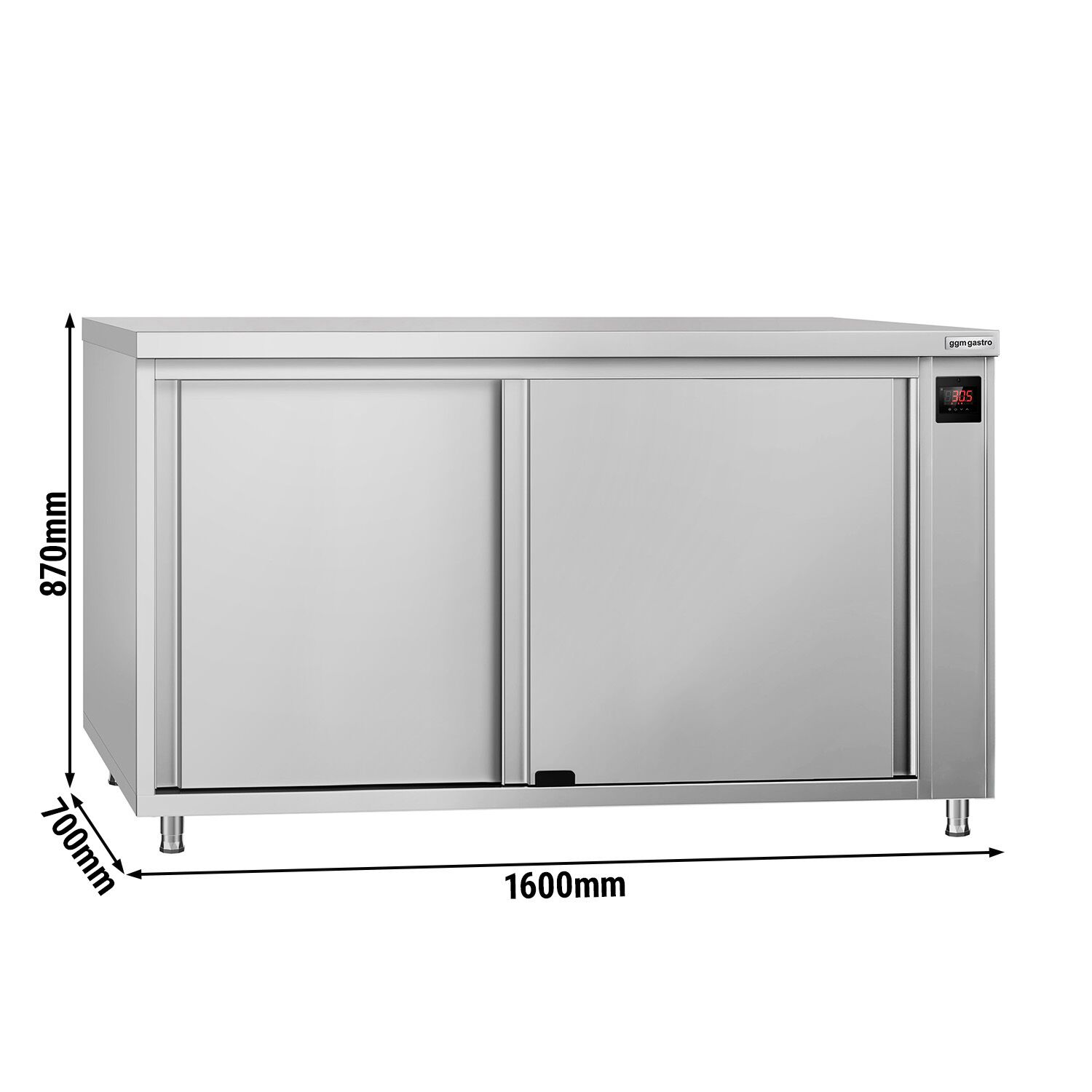 Ohrievacia skriňa ECO – 1600 × 700 mm – s priechodným otvorom a posuvnými dverami – digitálna. – Obrázok 6