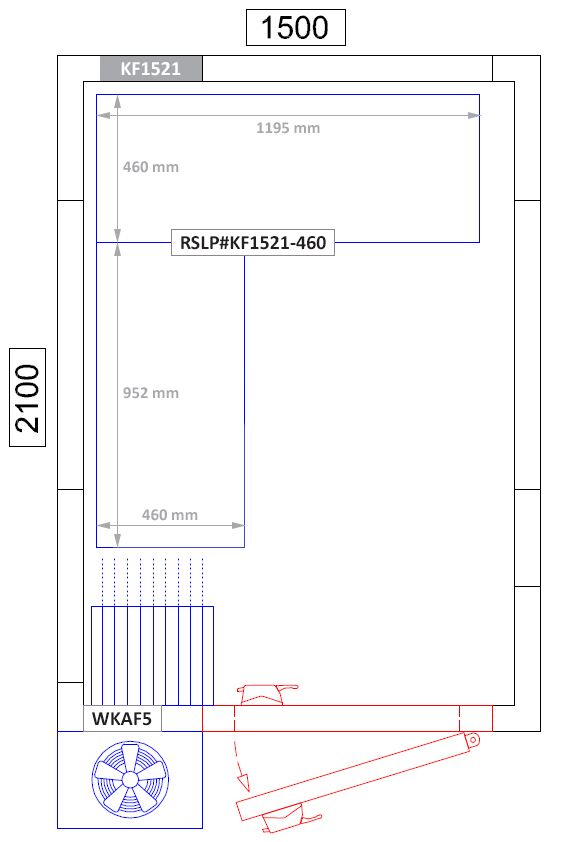 Hliníková policová súprava - tvar L - Hĺbka: 460 mm - Nosnosť: 600 kg – Obrázok 2
