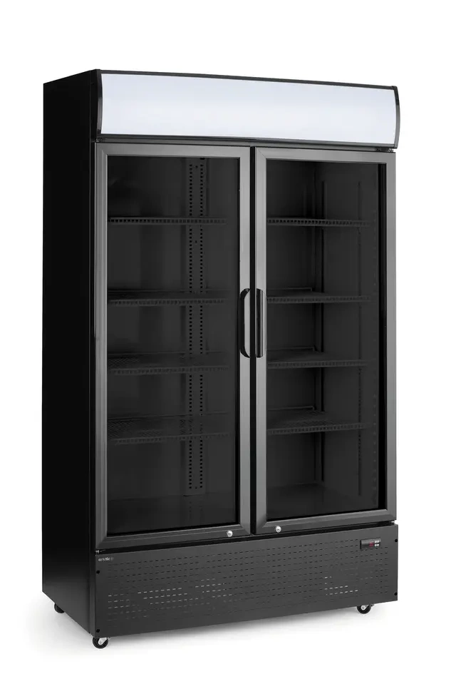 Barová chladnička s podsvieteným panelom, dvojdverová, Arktic, 512L, Čierna, 220-240V/510W, 1120x585x(H)1900mm