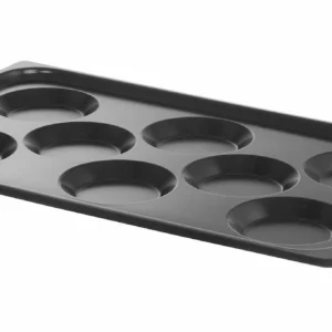 Plech s nepriľnavou povrchovou úpravou, určené na prípravu vajec alebo lievancov, vhodné pre konvektomaty, HENDI, GN 1/1, Čierna, 530x325x(H)26mm