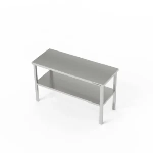 Nadstavec na stôl 2 police z nehrdzavejúcej ocele 4 nohy 90x40x60 cm | FORGAST