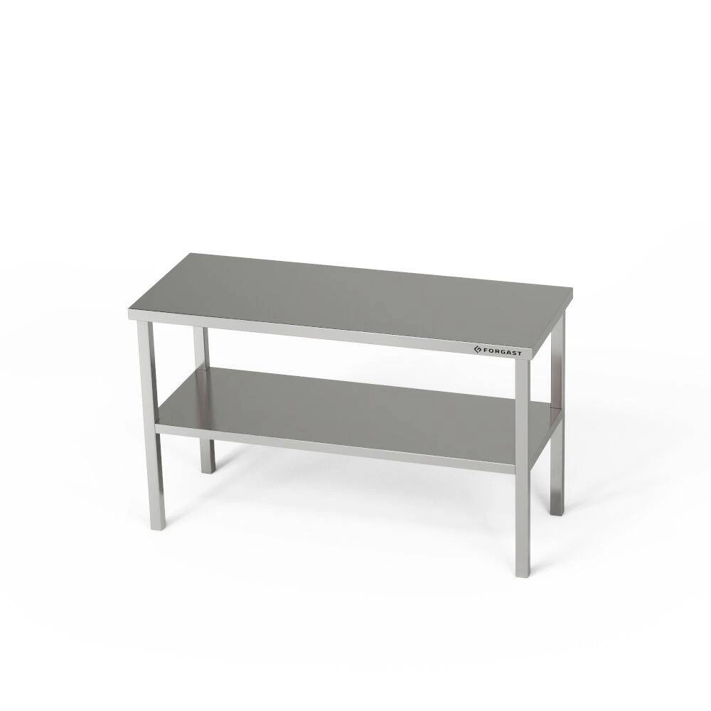 Nadstavec na stôl 2 police z nehrdzavejúcej ocele 4 nohy 90x40x60 cm | FORGAST – Obrázok 3