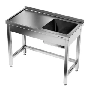 Nerezový stôl s umývadlom s 1 miskou 130 cm | FORGAST