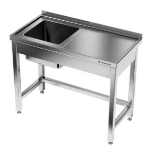 Nerezový stôl s umývadlom s 1 miskou 80 cm | FORGAST