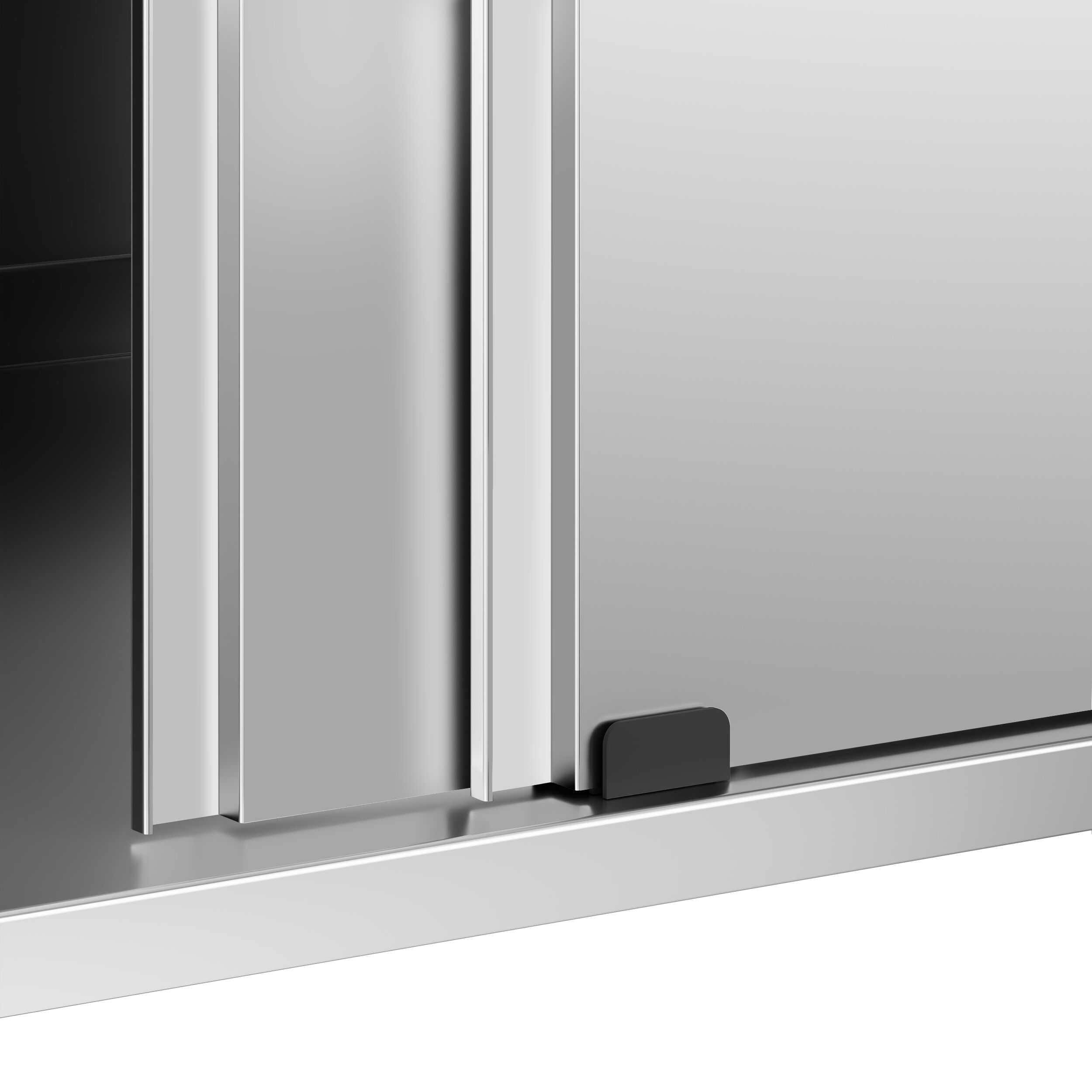 Nerezová pracovná skriňa PREMIUM - 1800x800mm - s posuvnými dverami a podstavcom – Obrázok 9