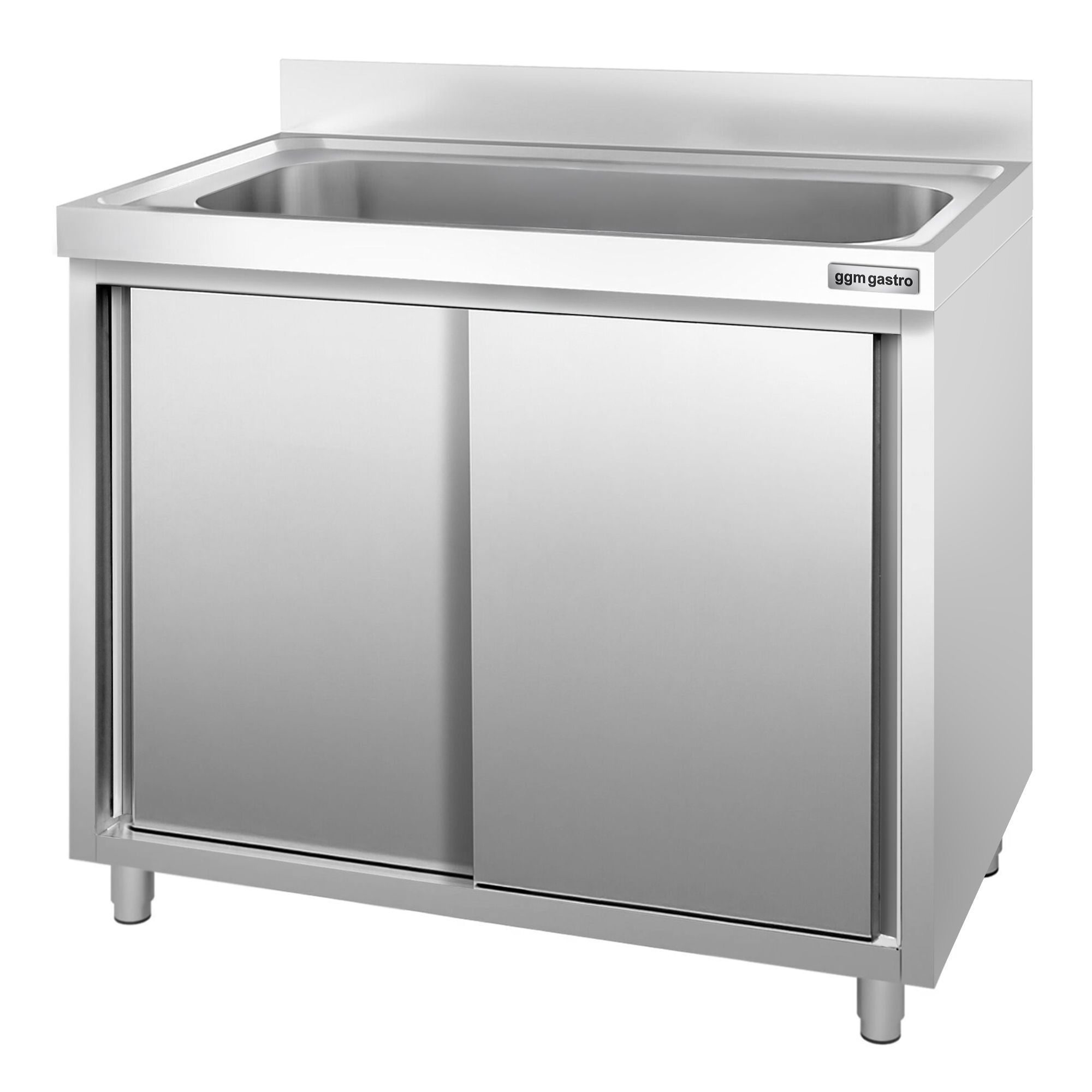 Drezová skrinka PREMIUM - nehrdzavejúca oceľ AISI 304 - 1000x700 mm - posuvné dvere - s 1 drezom – Obrázok 6
