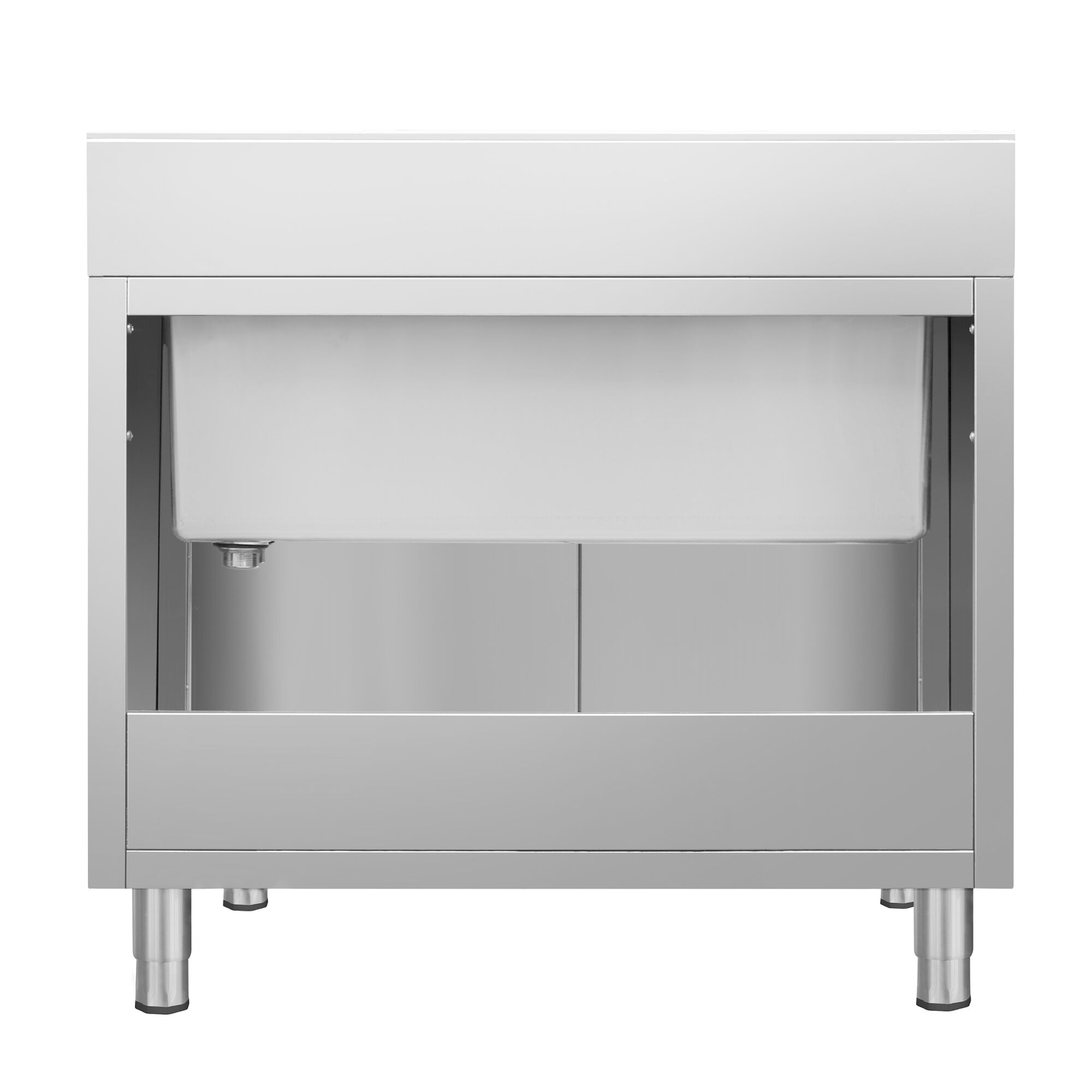 Drezová skrinka PREMIUM - nehrdzavejúca oceľ AISI 304 - 1000x700 mm - posuvné dvere - s 1 drezom – Obrázok 7