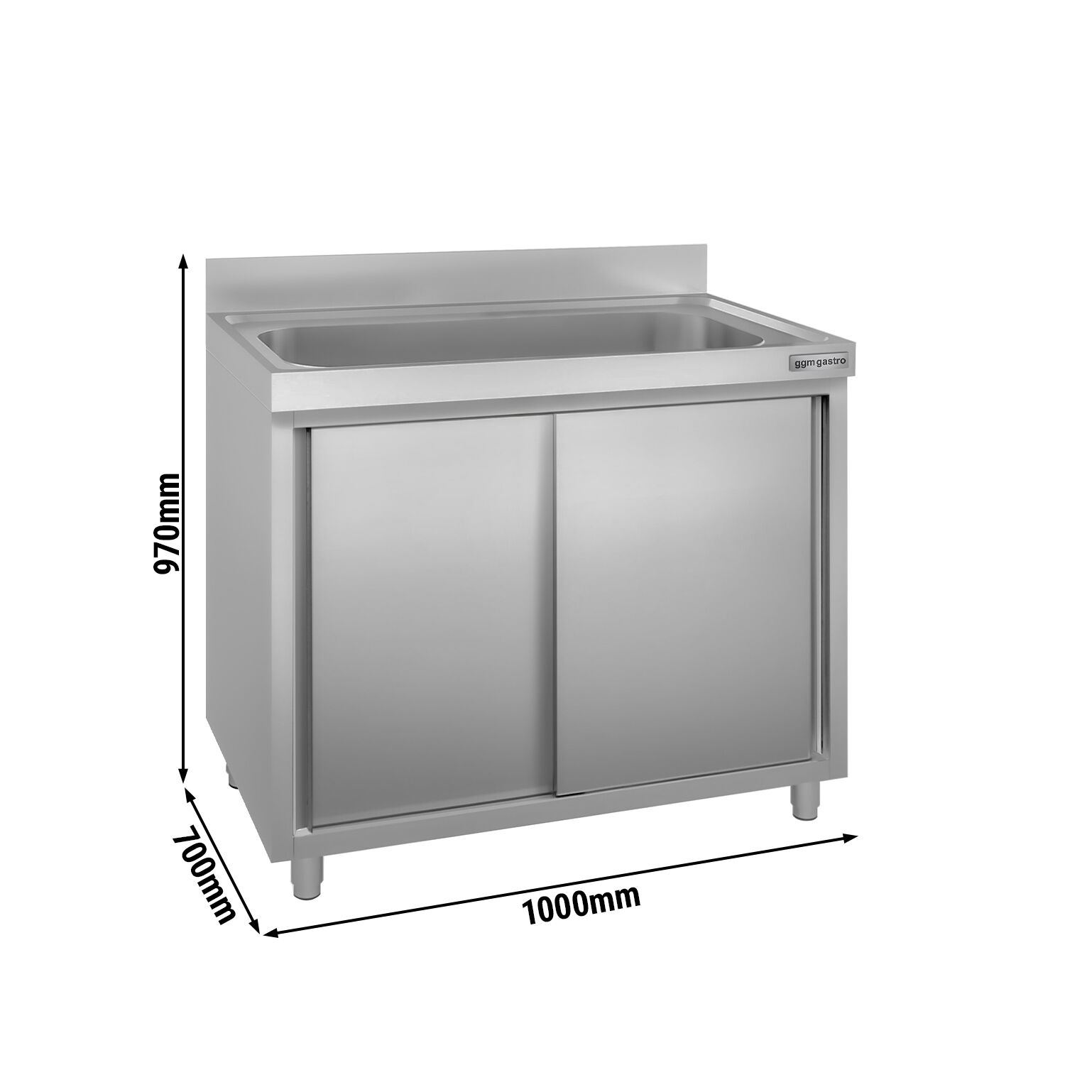 Skrinka na umývanie riadu ECO – 1000 × 700 mm – s 1 umývadlom – Obrázok 3