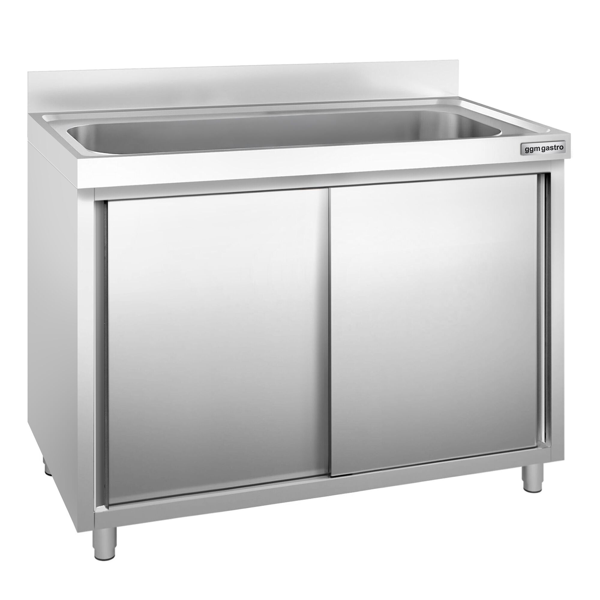 Drezová skrinka PREMIUM - nehrdzavejúca oceľ AISI 304 - 1200x600 mm - posuvné dvere - s 1 drezom – Obrázok 3
