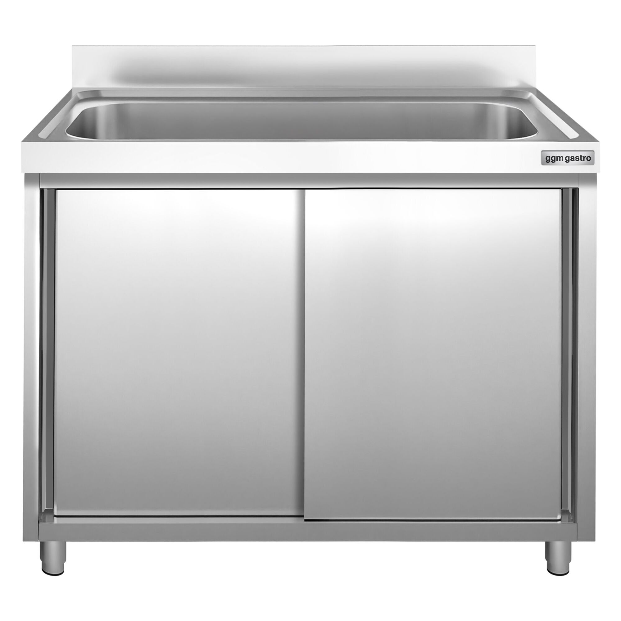 Drezová skrinka PREMIUM - nehrdzavejúca oceľ AISI 304 - 1200x600 mm - posuvné dvere - s 1 drezom – Obrázok 4