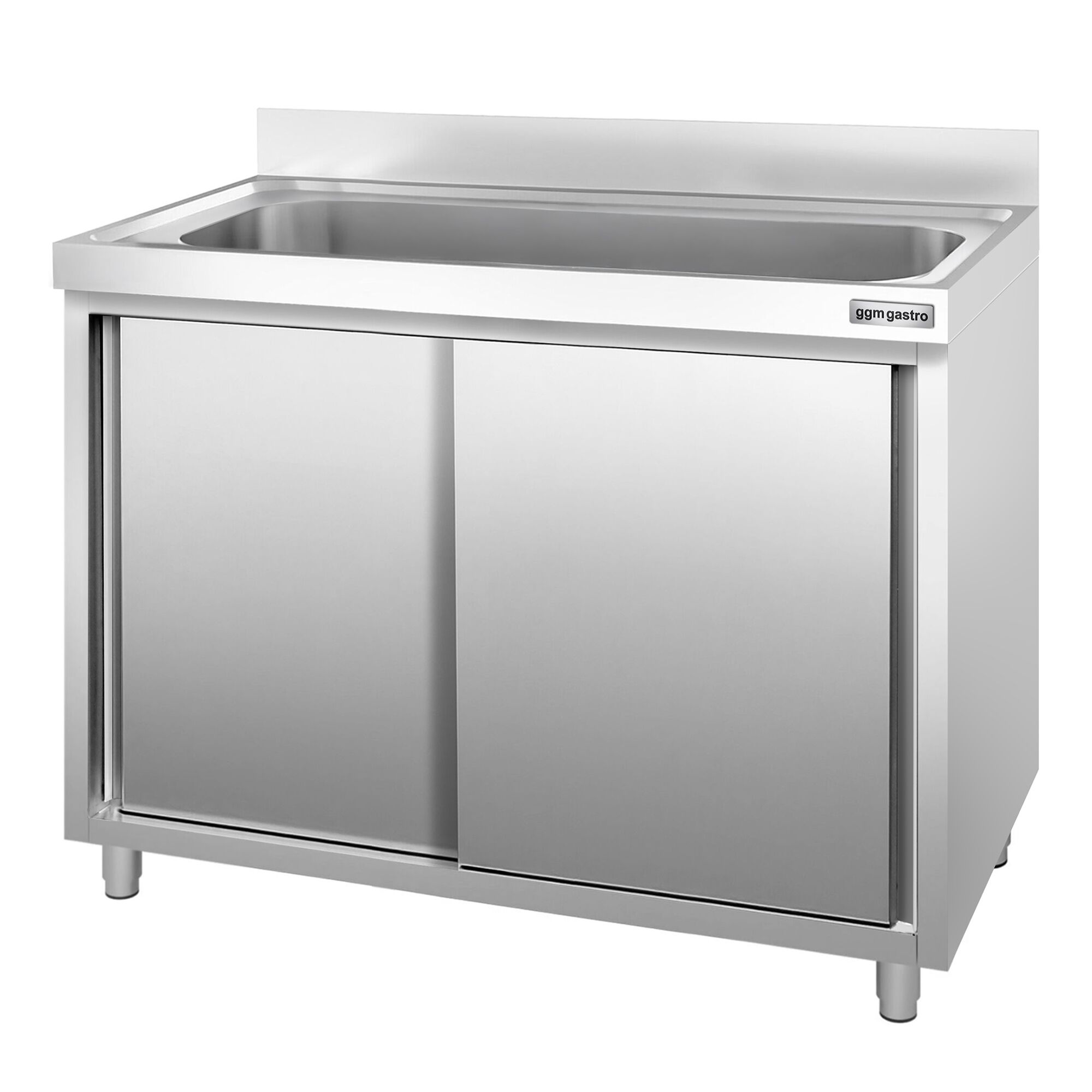 Drezová skrinka PREMIUM - nehrdzavejúca oceľ AISI 304 - 1200x600 mm - posuvné dvere - s 1 drezom – Obrázok 5