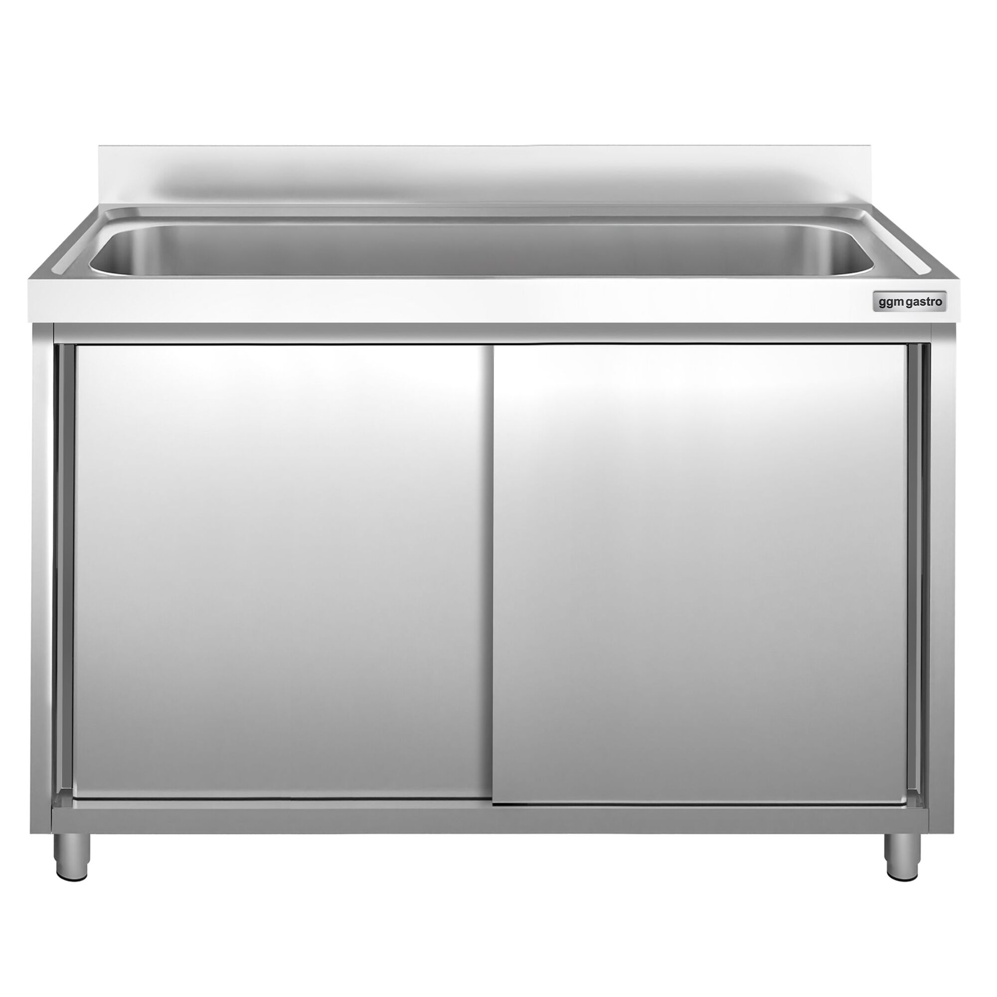 Drezová skrinka PREMIUM - nehrdzavejúca oceľ AISI 304 - 1400x700 mm - posuvné dvere - s 1 drezom – Obrázok 5