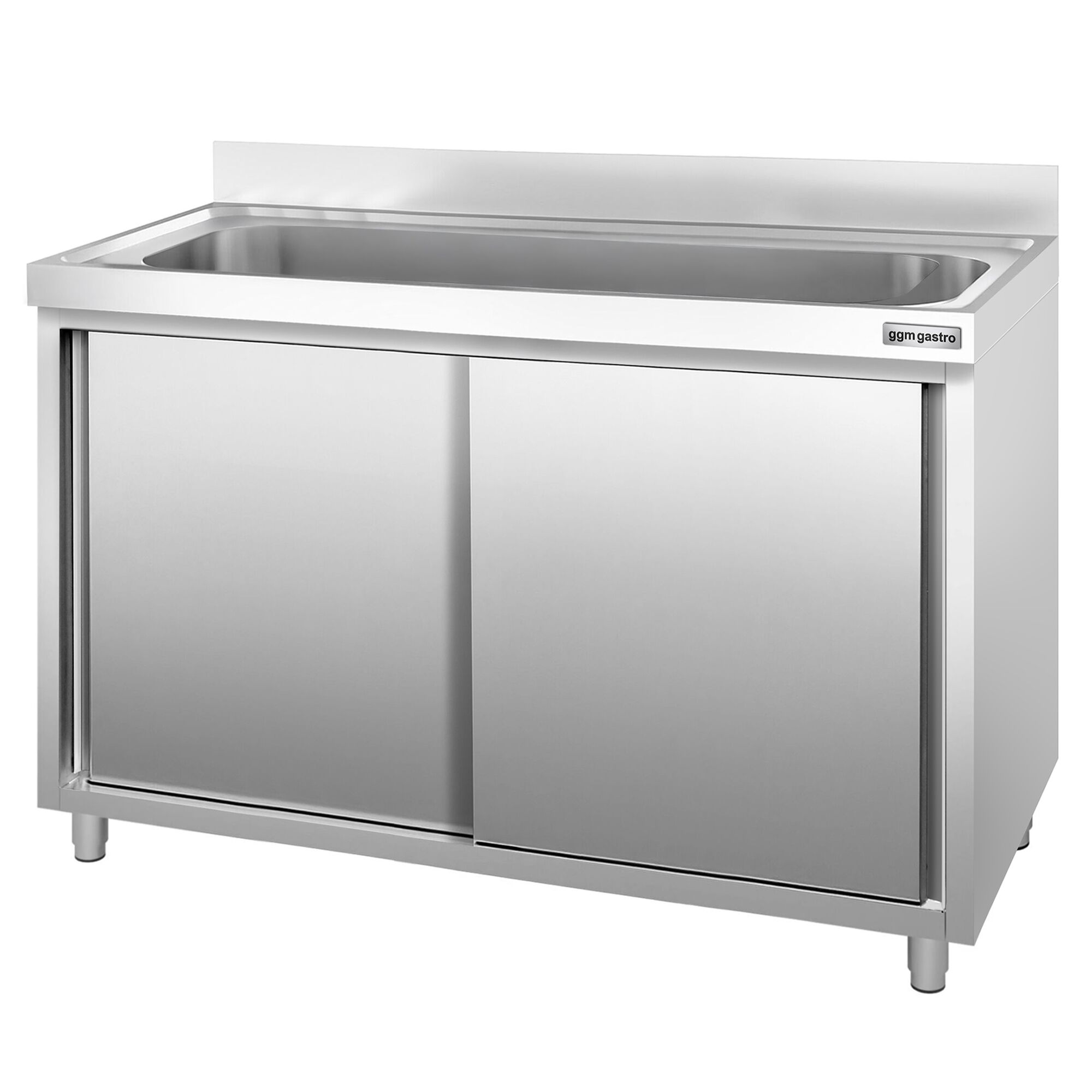 Drezová skrinka PREMIUM - nehrdzavejúca oceľ AISI 304 - 1400x700 mm - posuvné dvere - s 1 drezom – Obrázok 6