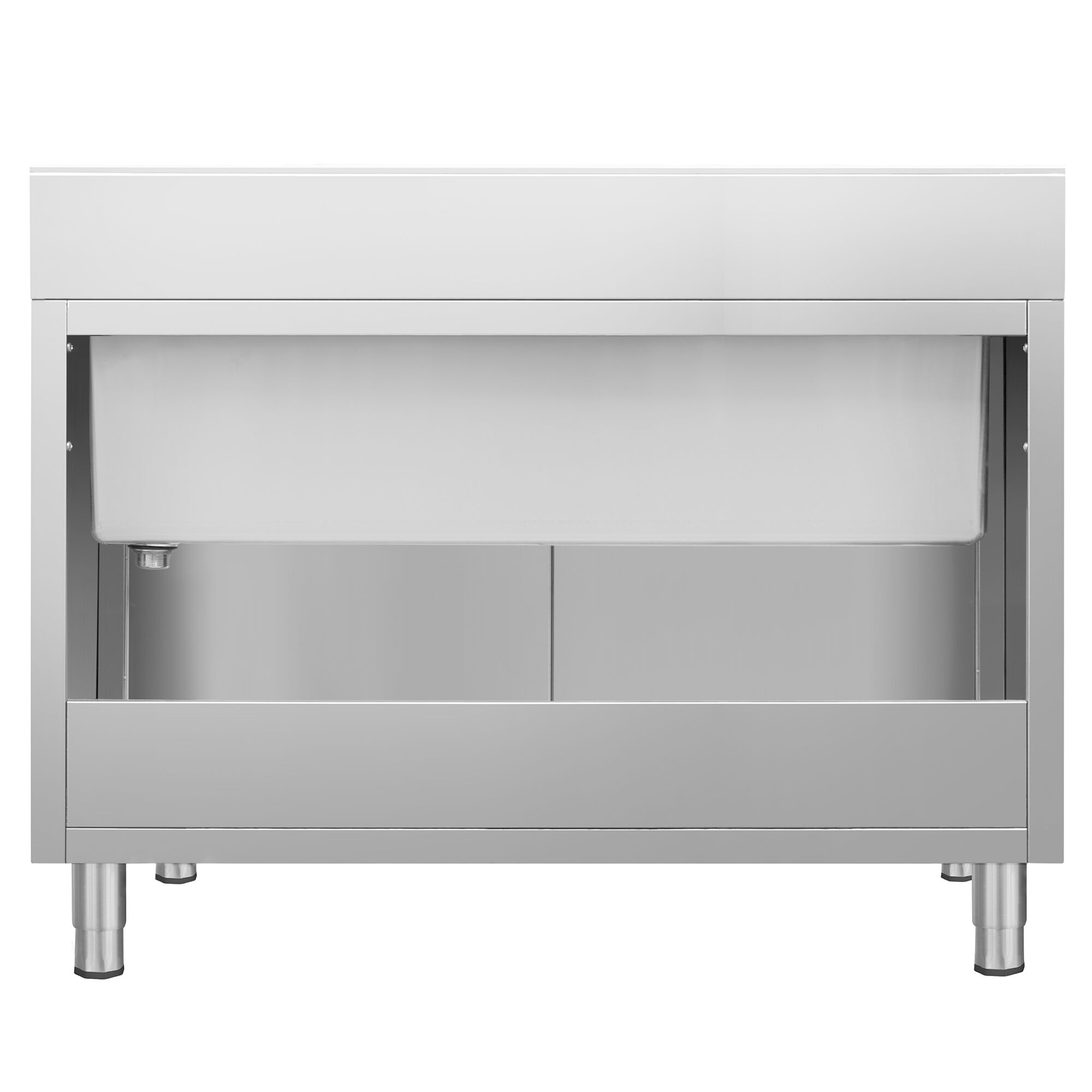 Drezová skrinka PREMIUM - nehrdzavejúca oceľ AISI 304 - 1400x700 mm - posuvné dvere - s 1 drezom – Obrázok 7