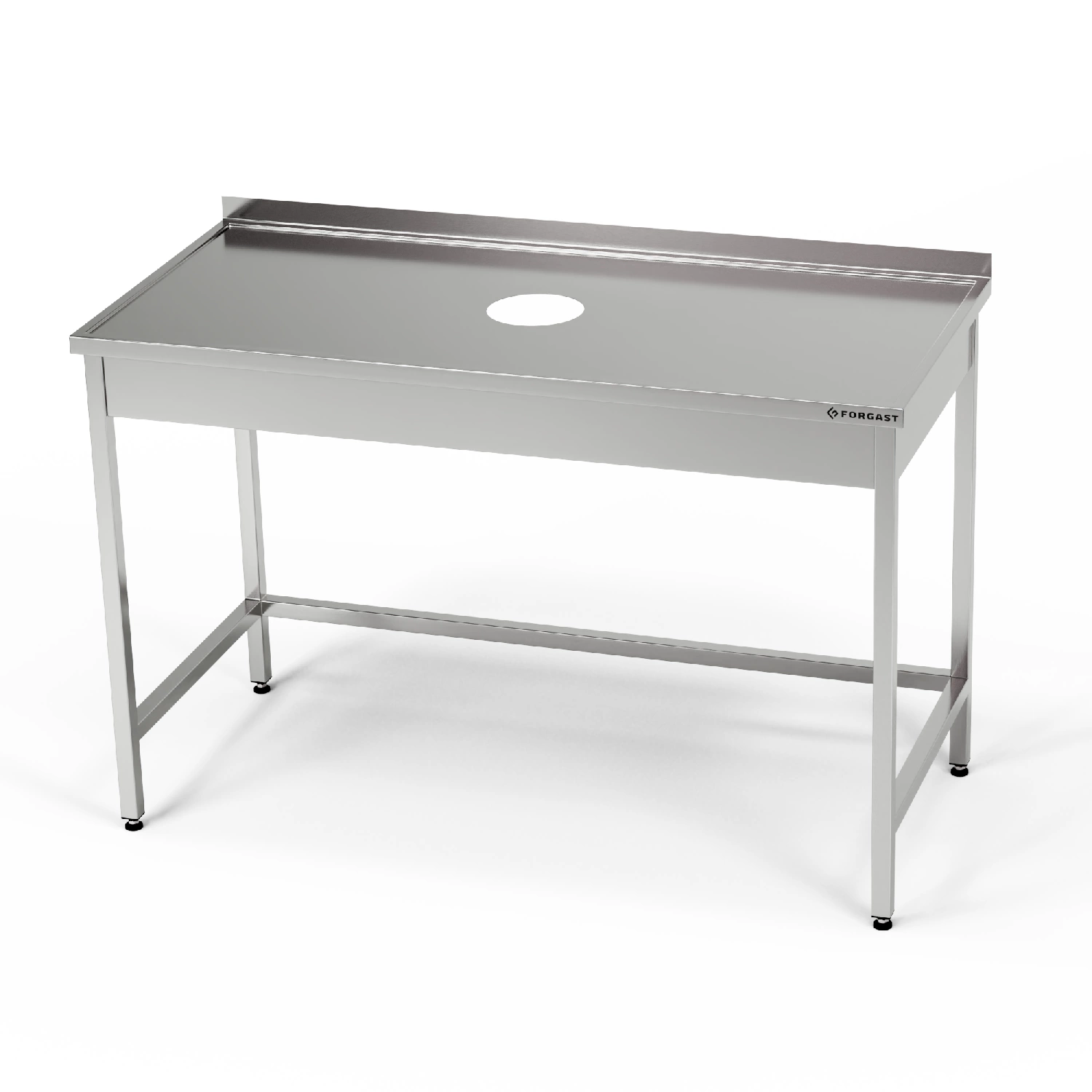 Nerezový stôl s otvorom na odpad 160x60x85 cm | FORGAST – Obrázok 2