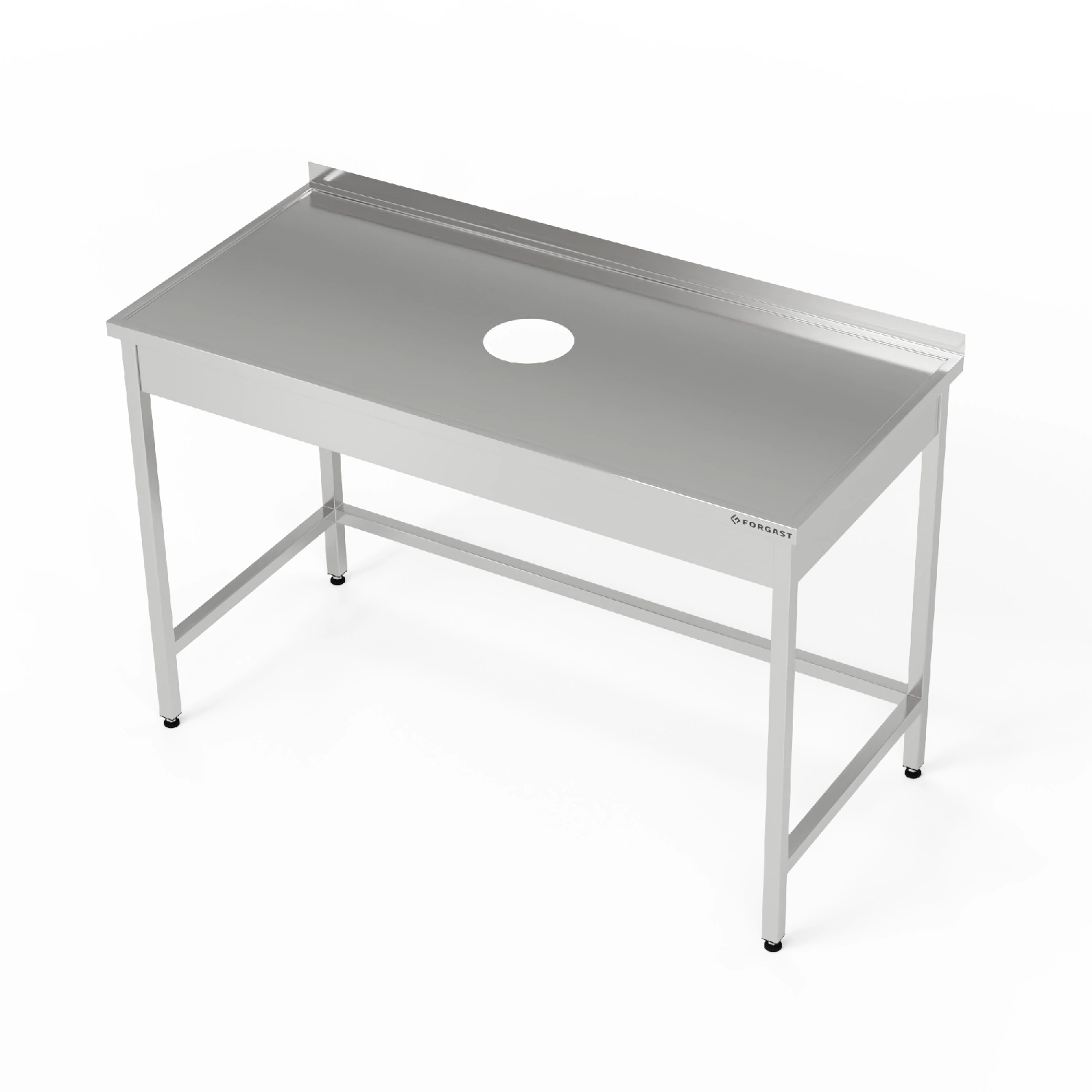 Nerezový stôl s otvorom na odpad 160x60x85 cm | FORGAST – Obrázok 3