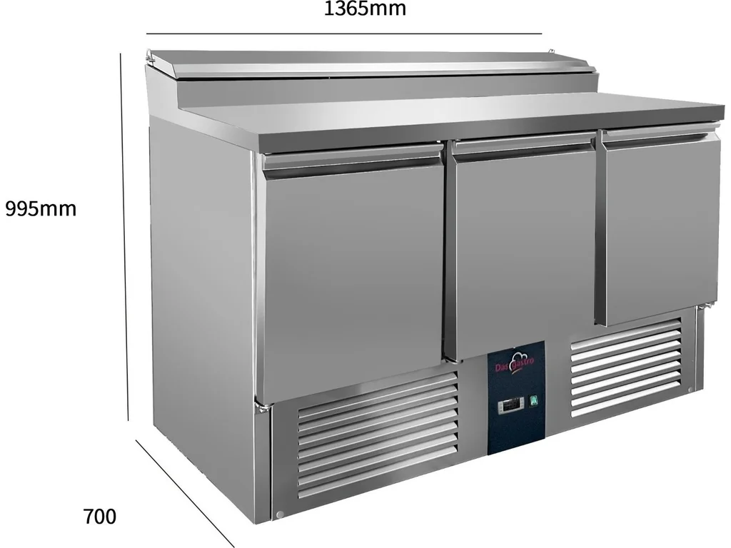 Saladeta / prípravný stôl - 1,36 x 0,7 m - s 3 dverami – Obrázok 4