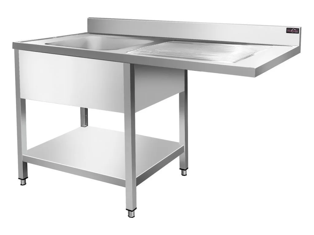 Nerezový drez k umývačke riadu - 1,0 m, 1 drez vľavo, hĺbka 70 cm