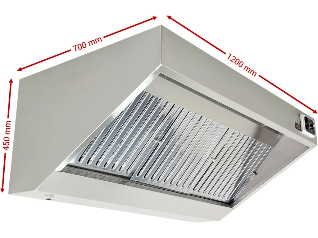 Nástenný digestor 1,2 x 0,7 m - s motorom, regulátorom a svietidlom – Obrázok 7