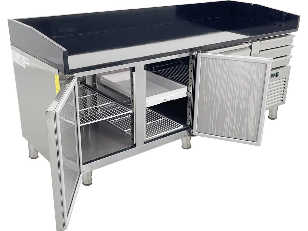 Chladiaci stôl na pizzu - 2015 x 800 mm - s čiernou doskou – Obrázok 2