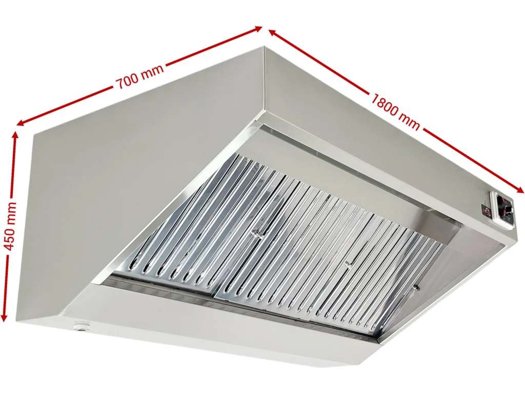 Nástenný digestor 1,8 x 0,7 m - s motorom, regulátorom a svietidlom – Obrázok 6
