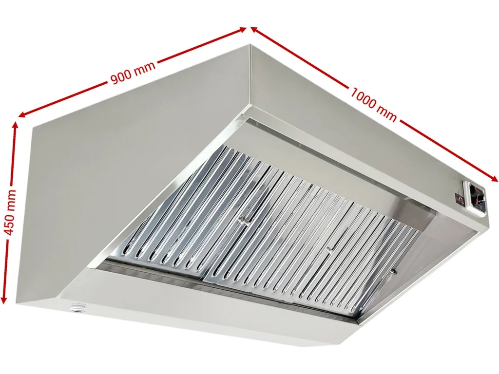 Nástenný digestor 1,0 x 0,9 m - s motorom, regulátorom, a svietidlom – Obrázok 5