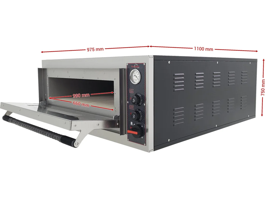 Elektrická pizza pec - jednoposchodová, 7,2 kW, 4 × Ø 32 cm pizza – Obrázok 6