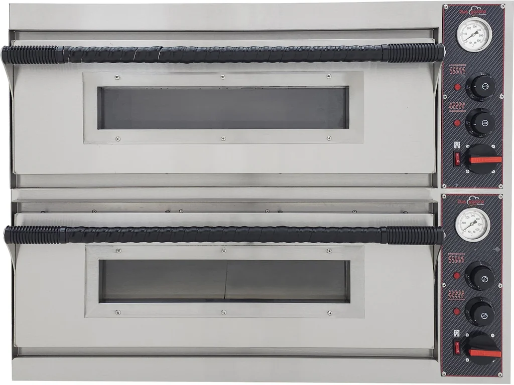 Elektrická pizza pec – dvojposchodová, 14,4 kW, 2 × 4 × Ø 32 cm pizza