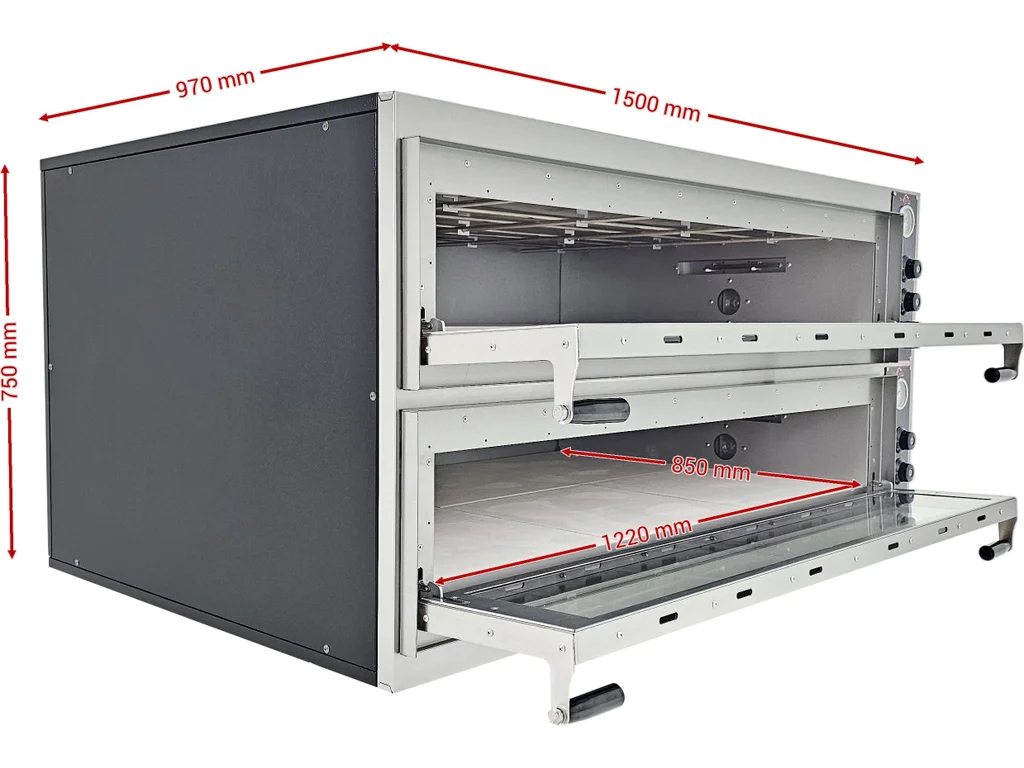Elektrická pizza pec - dvojposchodová, 20,4 kW, 32 cm pizza, 2× 6 ks – Obrázok 4
