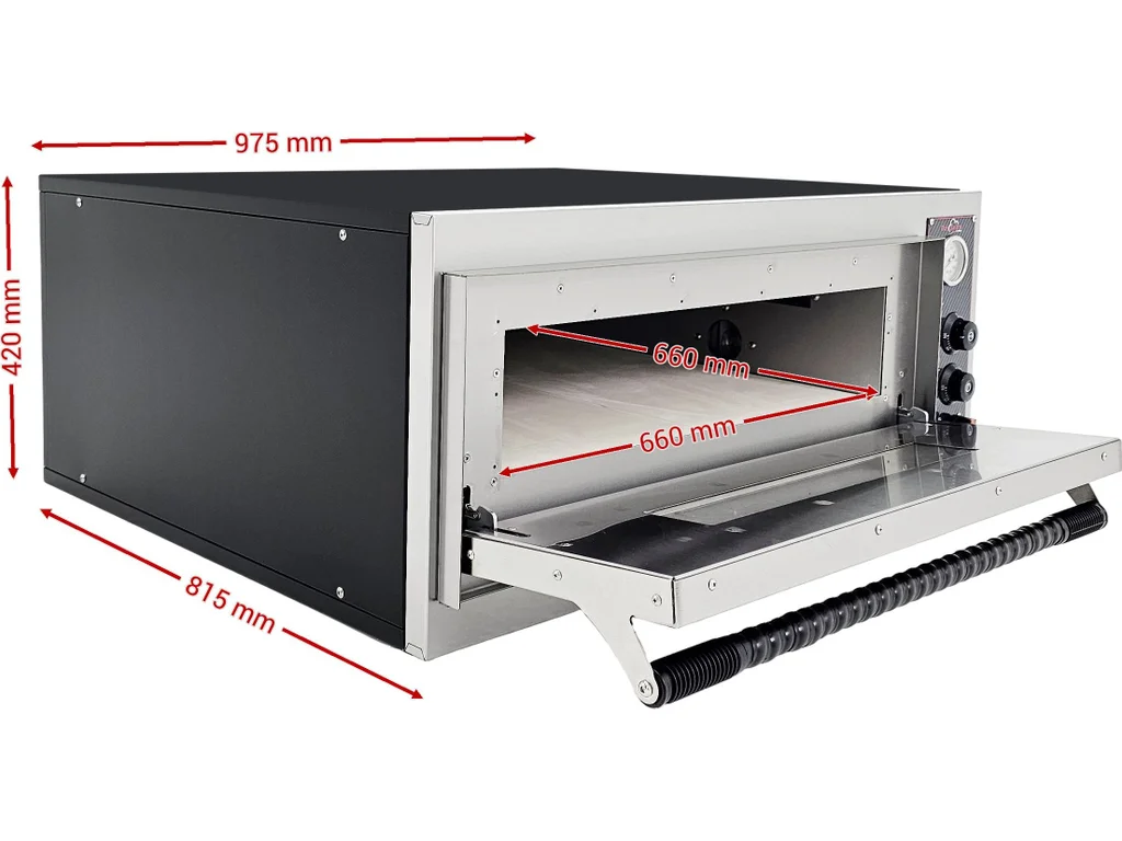 Elektrická pizza pec– jednopatrová, 4,7 kW, 4x Ø 32 cm pizza – Obrázok 3