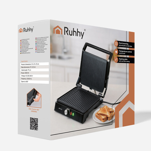 Elektrický gril/hrianok Ruhhy 2000W – Obrázok 2