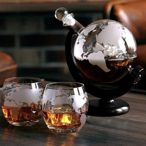 Karafa - glóbus - sada whisky Malatec 22553 – Obrázok 5