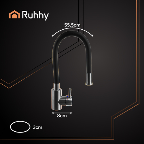 Kuchynská batéria - flexibilný výtok Ruhhy 26324 – Obrázok 3