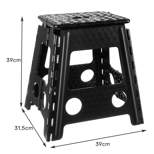 Skladací taburet čiernobiely 39cm – Obrázok 3