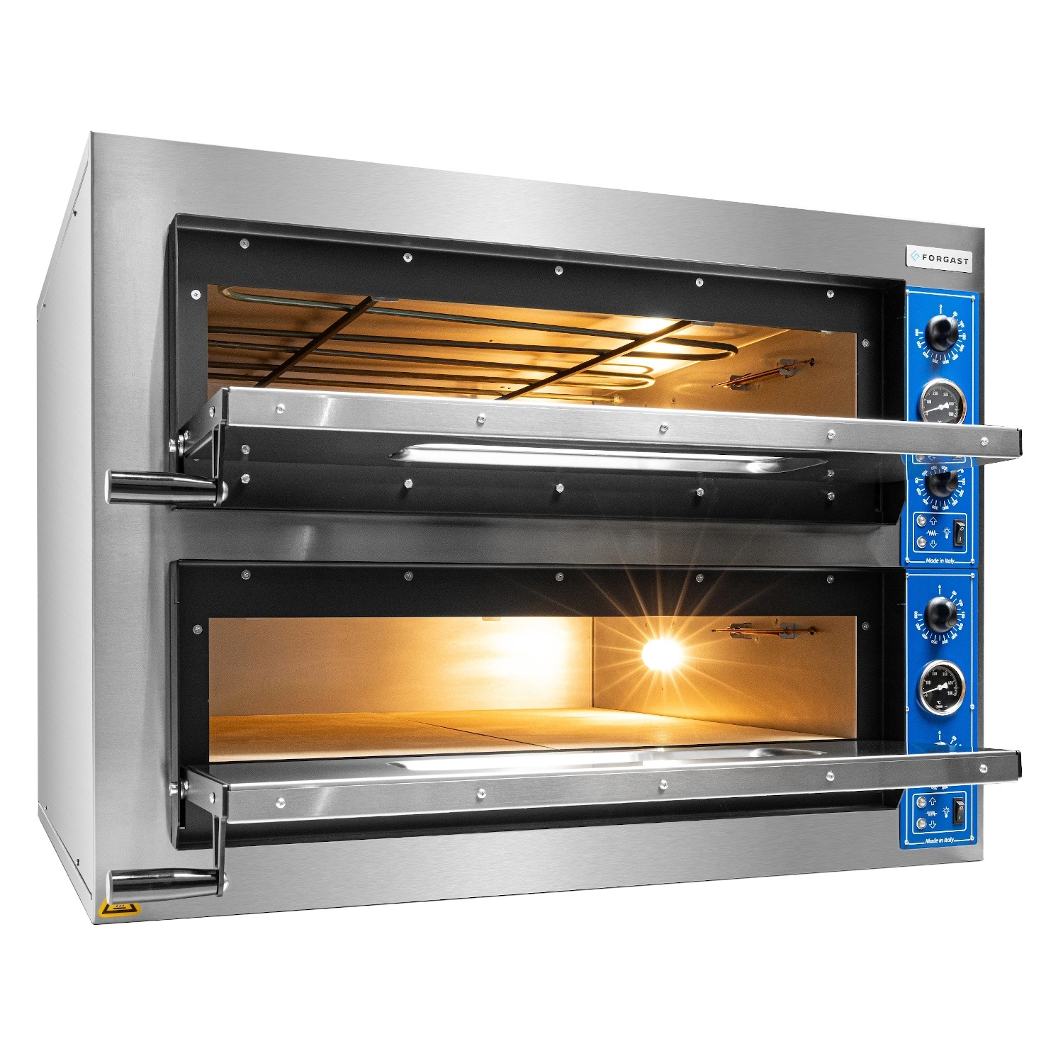 Pec na pizzu 2-komorová, 2x4x36 cm, 12 kW, 400 V | FORGAST FG09566 – Obrázok 3