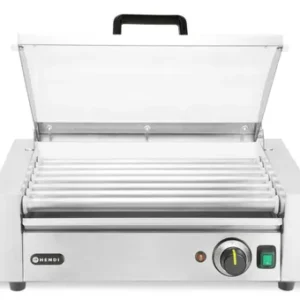 Gril na párky a klobásy, 1-zónový s energeticky úsporným krytom, HENDI, 230V/620W, 566x375x(H)259mm