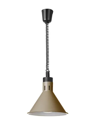 Teplovzdušná lampa s nastaviteľnou výškou, kužeľová, HENDI, Béžová, 230V/375W, ⌀275x(H)250mm
