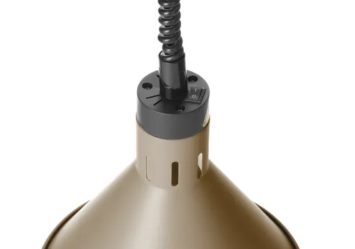 Teplovzdušná lampa s nastaviteľnou výškou, kužeľová, HENDI, Béžová, 230V/375W, ⌀275x(H)250mm – Obrázok 2
