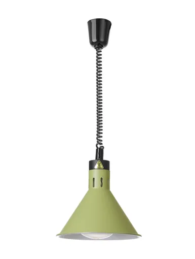 Teplovzdušná lampa s nastaviteľnou výškou, kužeľová, HENDI, Zelená, 230V/375W, ⌀275x(H)250mm