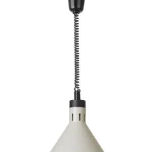 Teplovzdušná lampa s nastaviteľnou výškou, kužeľová, HENDI, Biela, 230V/375W, ⌀275x(H)250mm