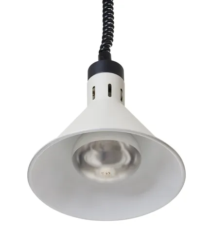 Teplovzdušná lampa s nastaviteľnou výškou, kužeľová, HENDI, Biela, 230V/375W, ⌀275x(H)250mm – Obrázok 4