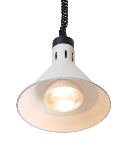 Teplovzdušná lampa s nastaviteľnou výškou, kužeľová, HENDI, Biela, 230V/375W, ⌀275x(H)250mm – Obrázok 3