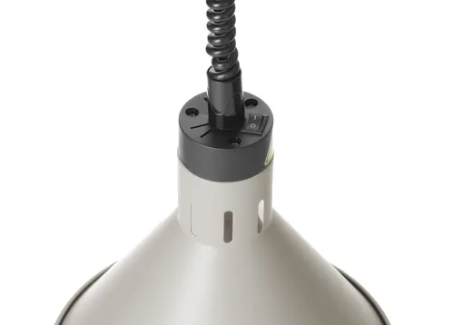 Teplovzdušná lampa s nastaviteľnou výškou, kužeľová, HENDI, Biela, 230V/375W, ⌀275x(H)250mm – Obrázok 2