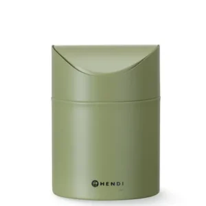 Stolný kôš na odpadky s pohyblivým krytom, HENDI, 1,2L, Zelená, ⌀120x(H)165mm
