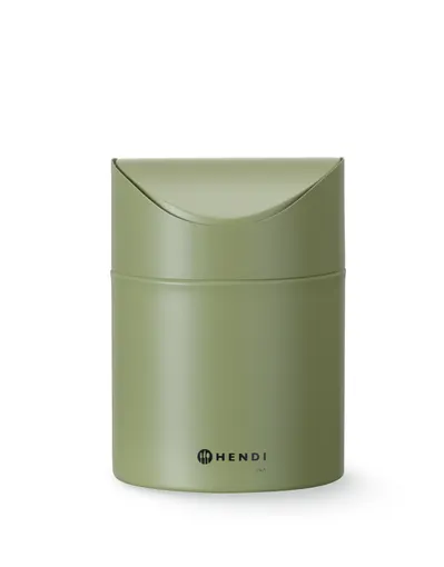 Stolný kôš na odpadky s pohyblivým krytom, HENDI, 1,2L, Zelená, ⌀120x(H)165mm