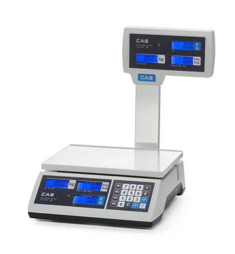 Obchodná váha (certifikovaná) so stĺpikom, 15 kg, CAS, 304x324x(H)419mm